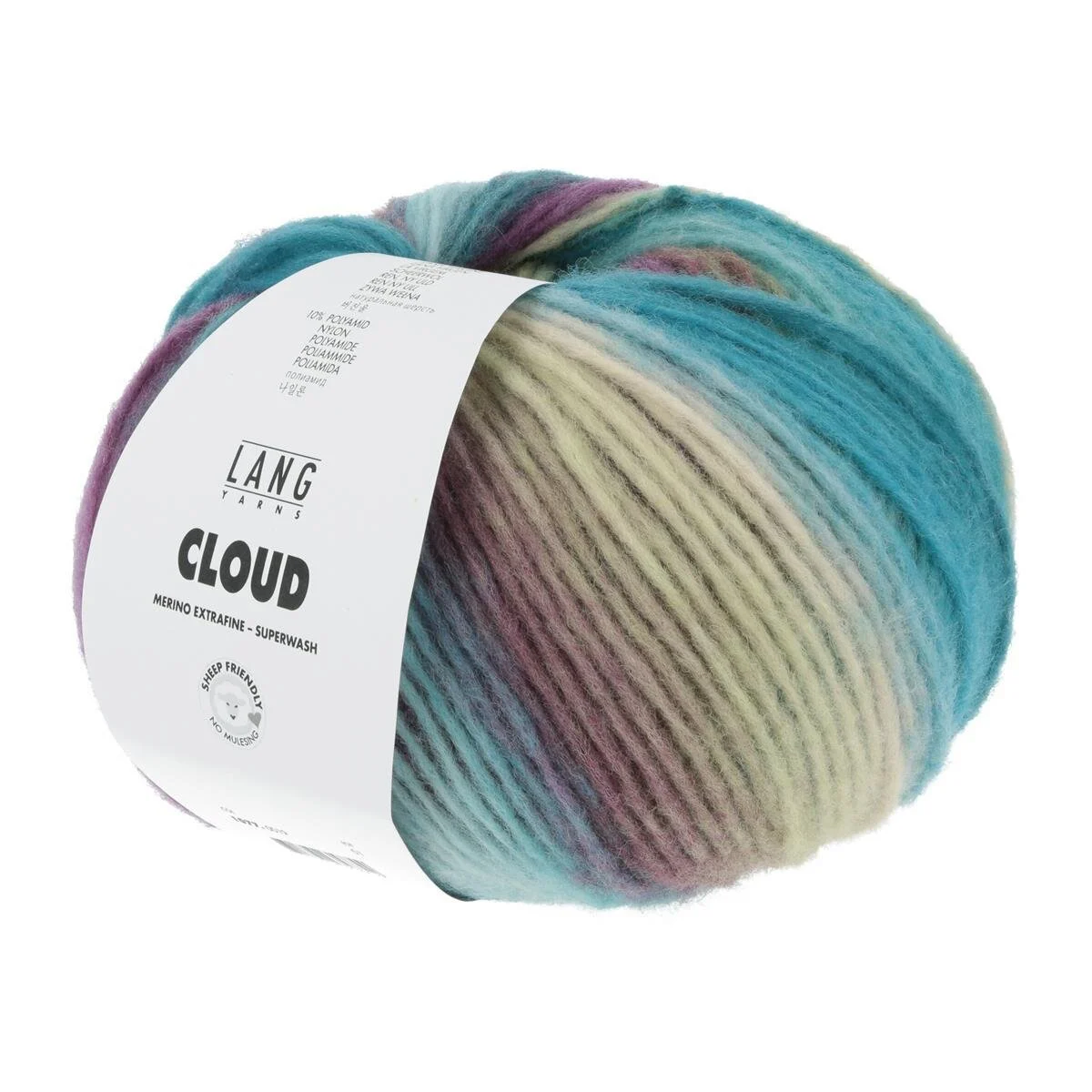 Lang Yarns - Cloud 0019 petrol türkis lila hellgrün