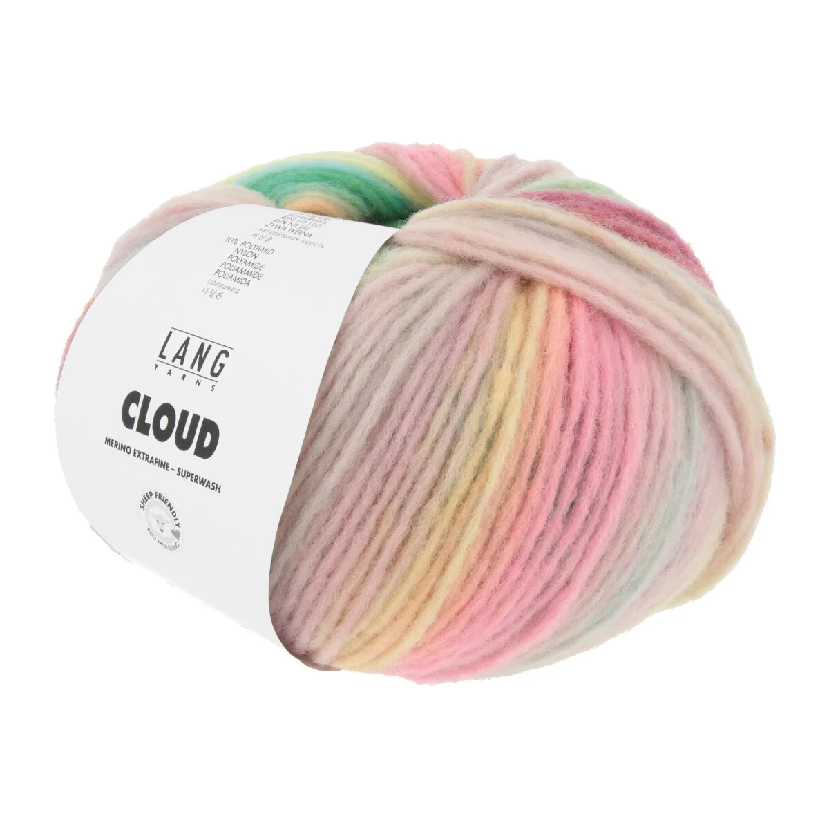 Lang Yarns - Cloud 0029 gelb grün türkis pink