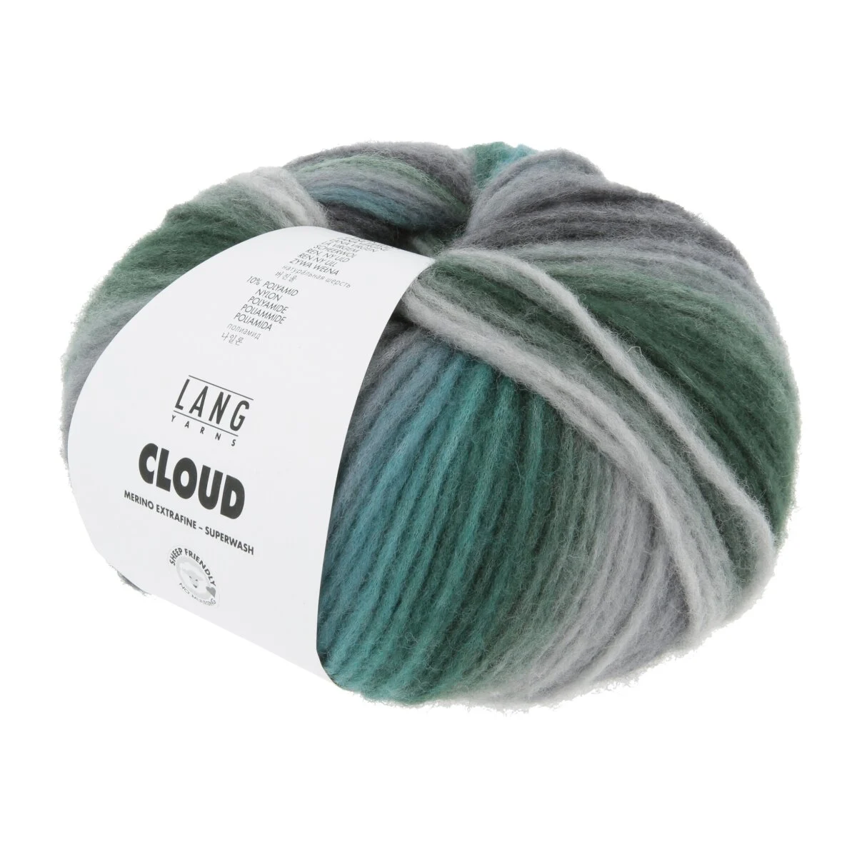 Lang Yarns - Cloud 0030 türkis grau schwarz grün