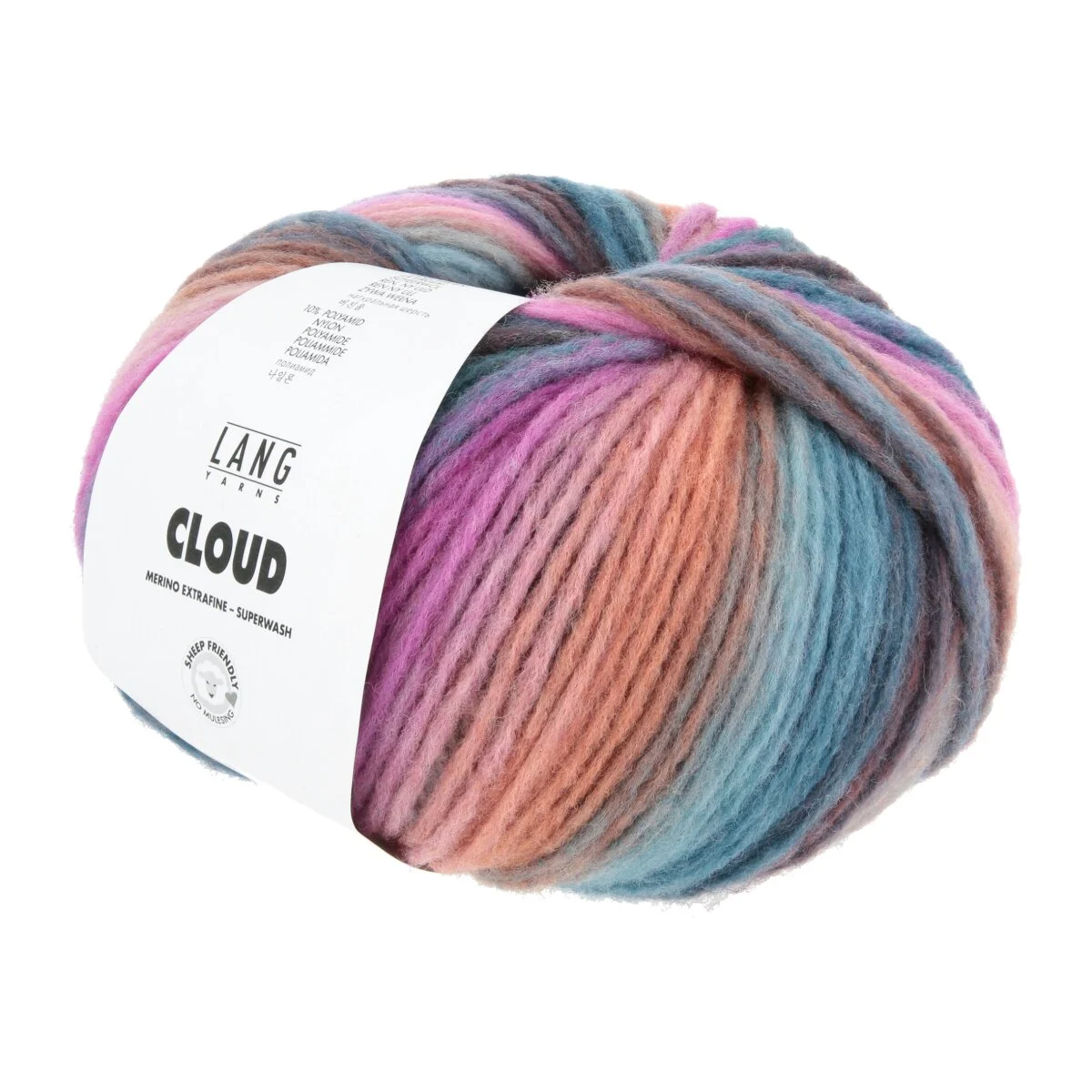Lang Yarns - Cloud 0032 pink eisblau petrol violett