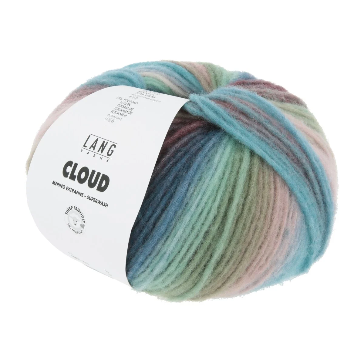 Lang Yarns - Cloud 0033 mint türkis braun eisblau