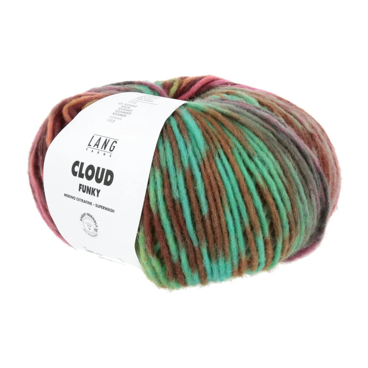 Lang Yarns - Cloud Funky 0026 türkis lavendel rosa grün