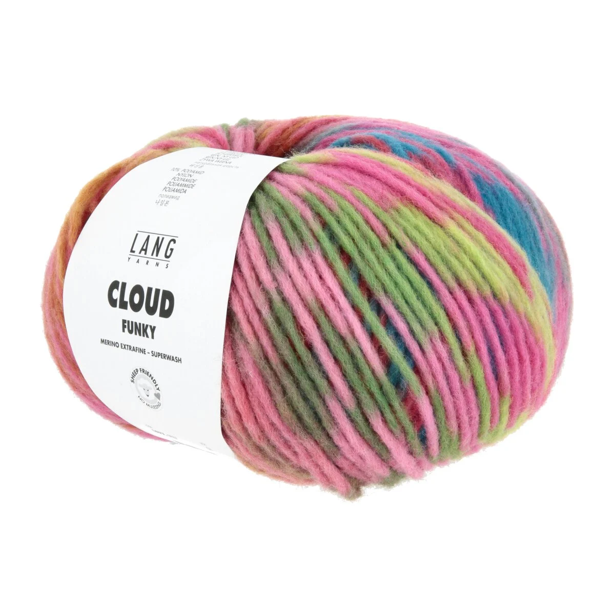 Lang Yarns - Cloud Funky 0027 rosa blau hellgrün fuchsia