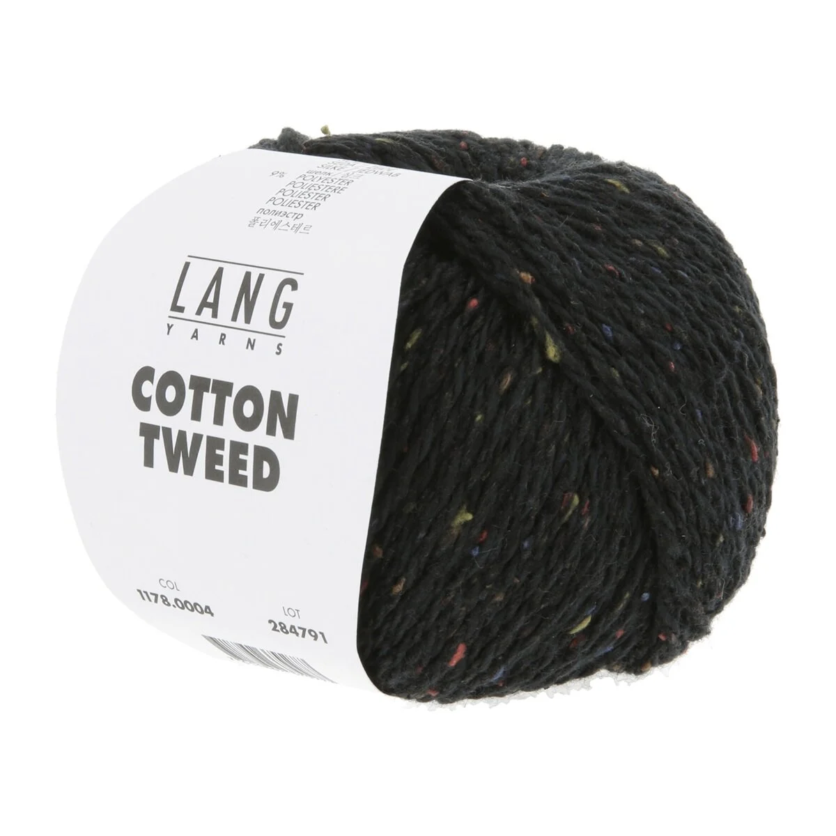 Lang Yarns - Cotton Tweed 0004 schwarz