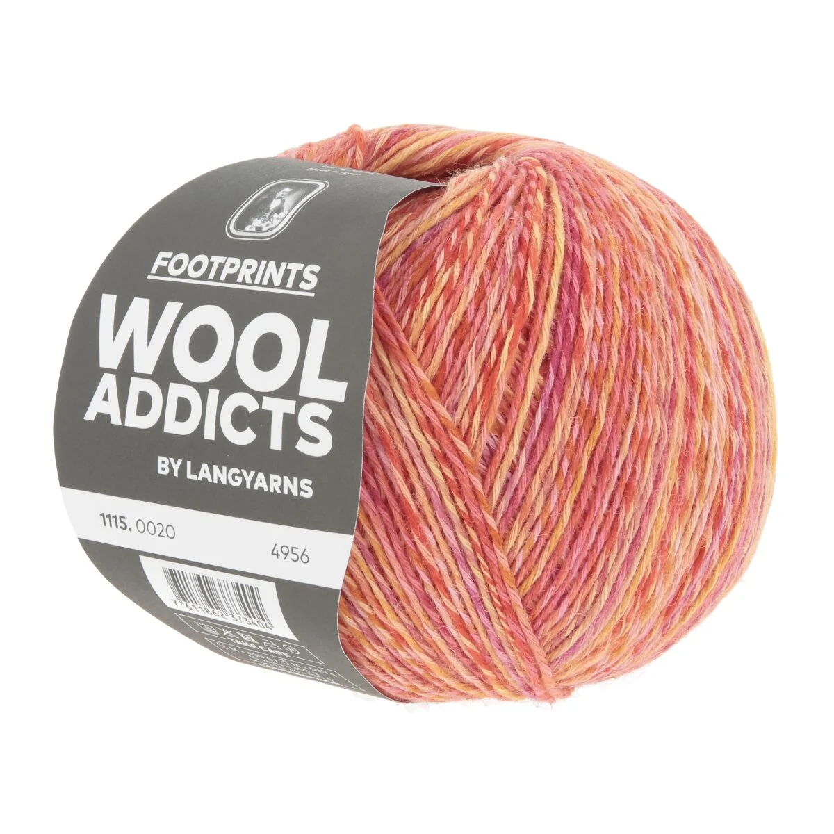 Lang Yarns - Footprints 0020 orange pink berry