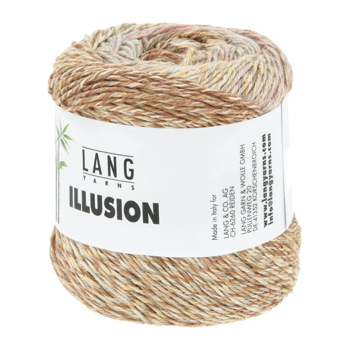 Lang Yarns - Illusion 0008 braun wolke gelb rosa