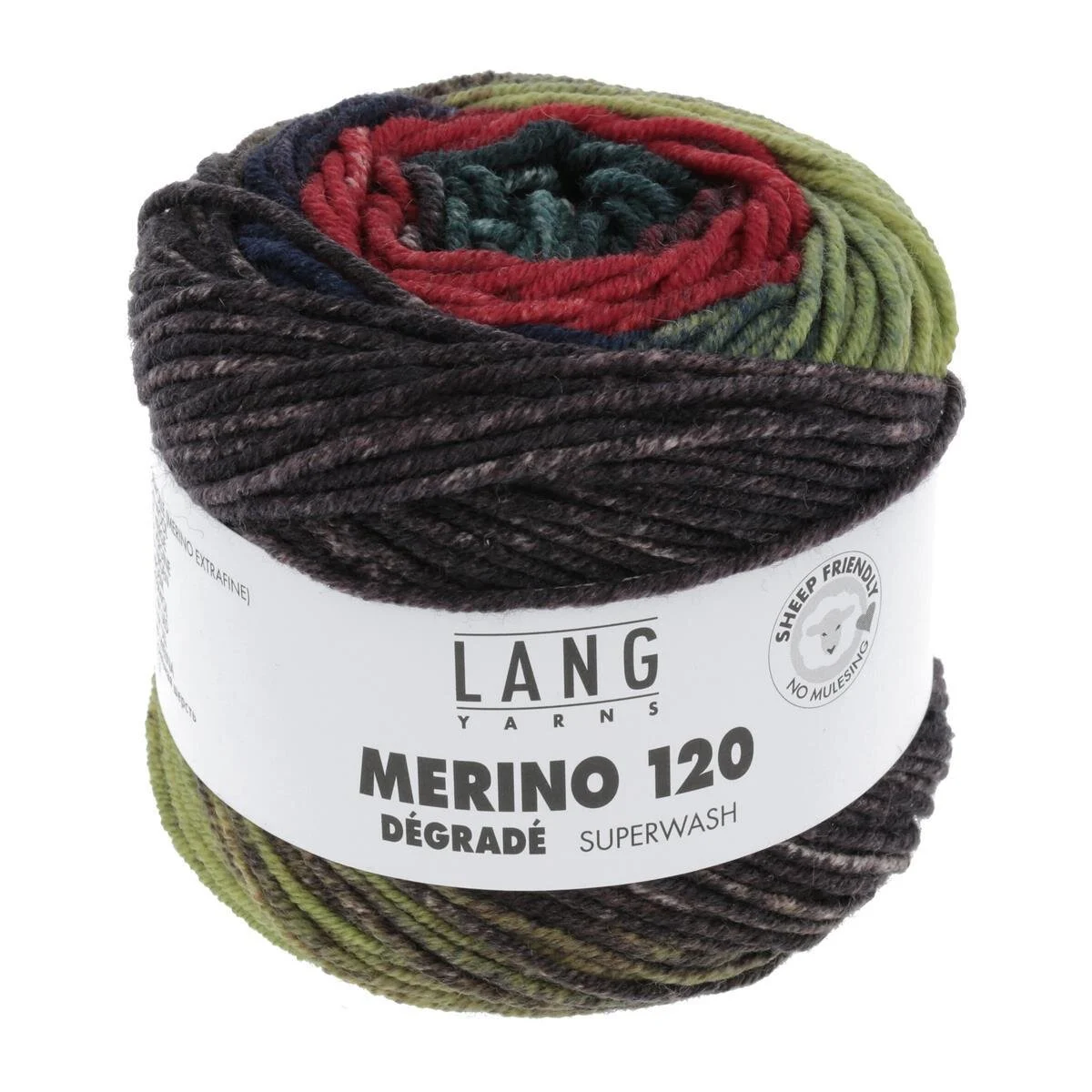 Lang Yarns - Merino 120 Degrade 0011 mint bordeaux blau