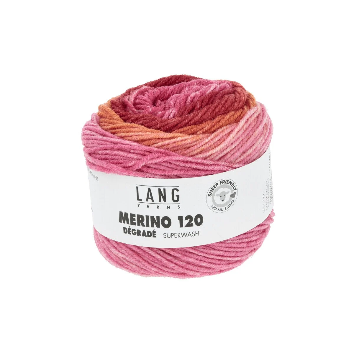 Lang Yarns - Merino 120 Degrade 0016 rosa orange rot