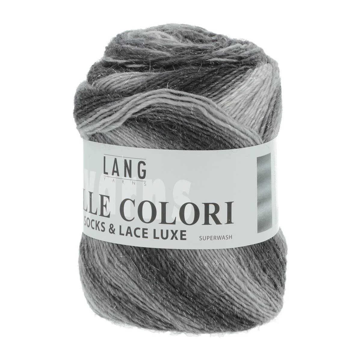 Lang Yarns - Mille Colori Socks & Lace Luxe 0003 hellgrau anthrazit silber