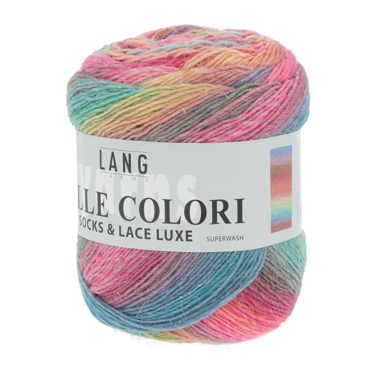 Lang Yarns - Mille Colori Socks & Lace Luxe 0051 bunt hellblau rot braun