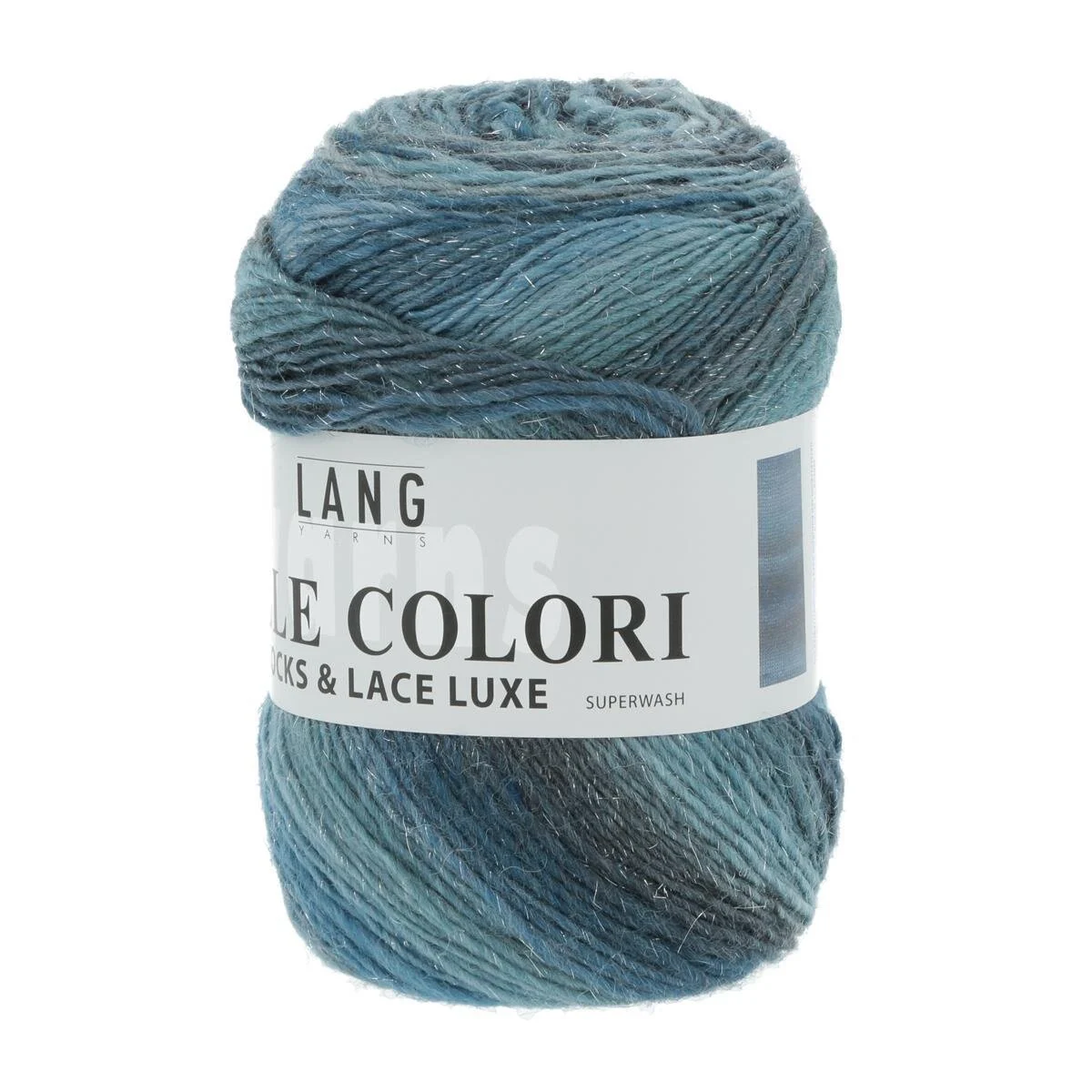 Lang Yarns - Mille Colori Socks & Lace Luxe 0078 türkis petrol silber