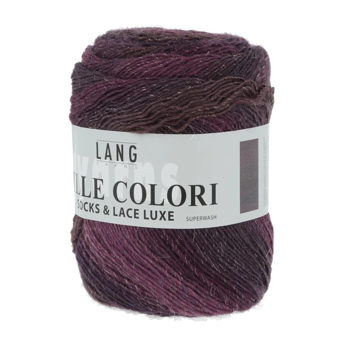 Lang Yarns - Mille Colori Socks & Lace Luxe 0080 aubergine gold