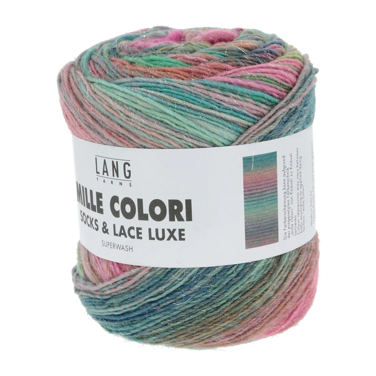 Lang Yarns - Mille Colori Socks & Lace Luxe 0200 pink grün violett