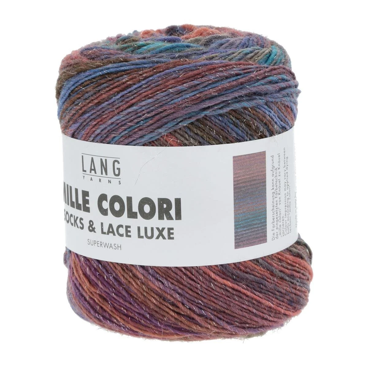 Lang Yarns - Mille Colori Socks & Lace Luxe 0201 blau violett braun