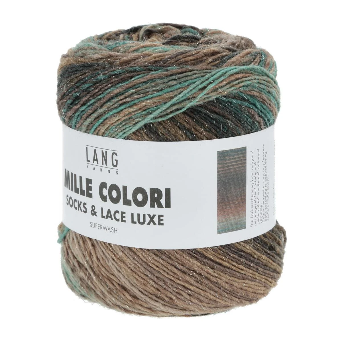 Lang Yarns - Mille Colori Socks & Lace Luxe 0205 braun petrol türkis