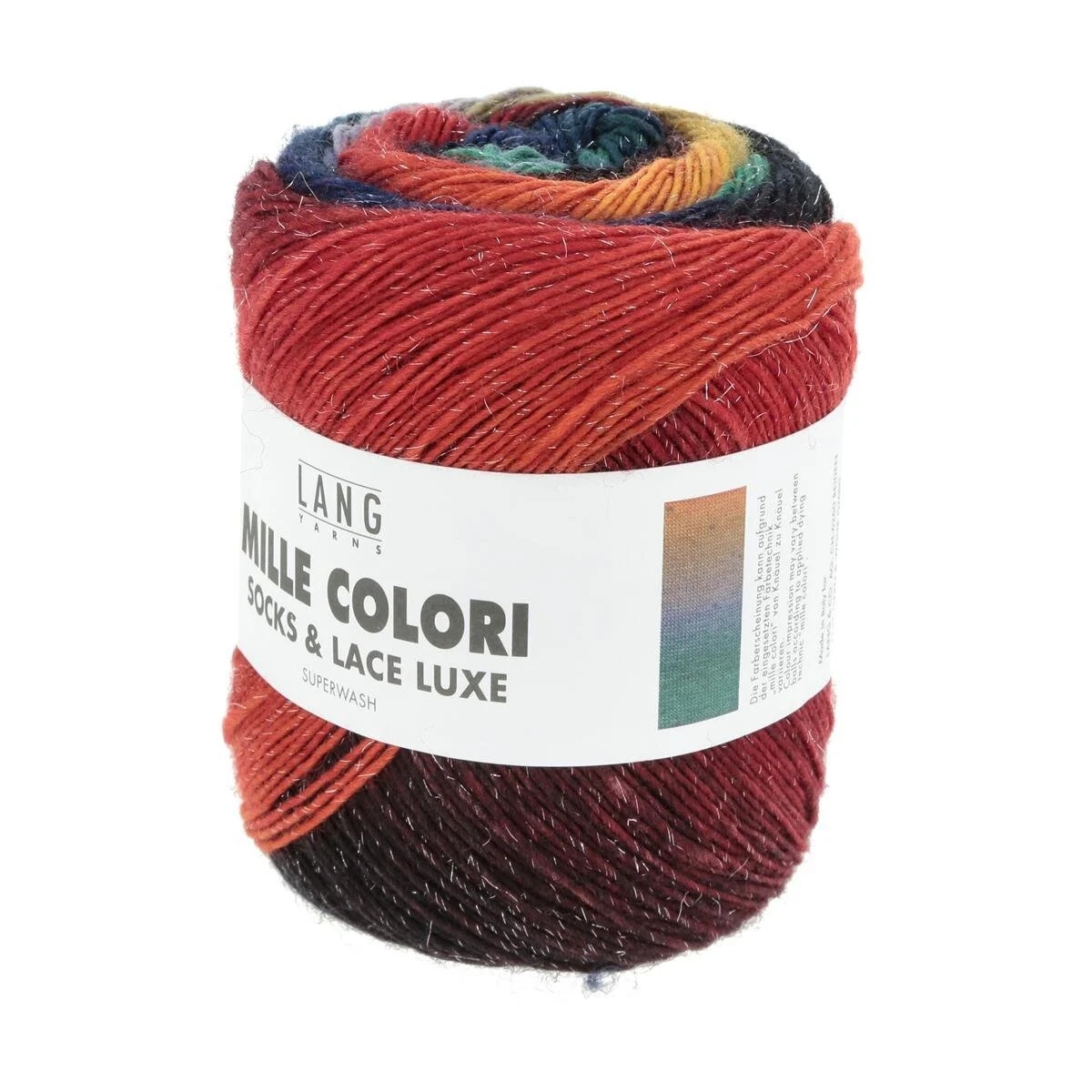 Lang Yarns - Mille Colori Socks & Lace Luxe 0208 blau grün rot