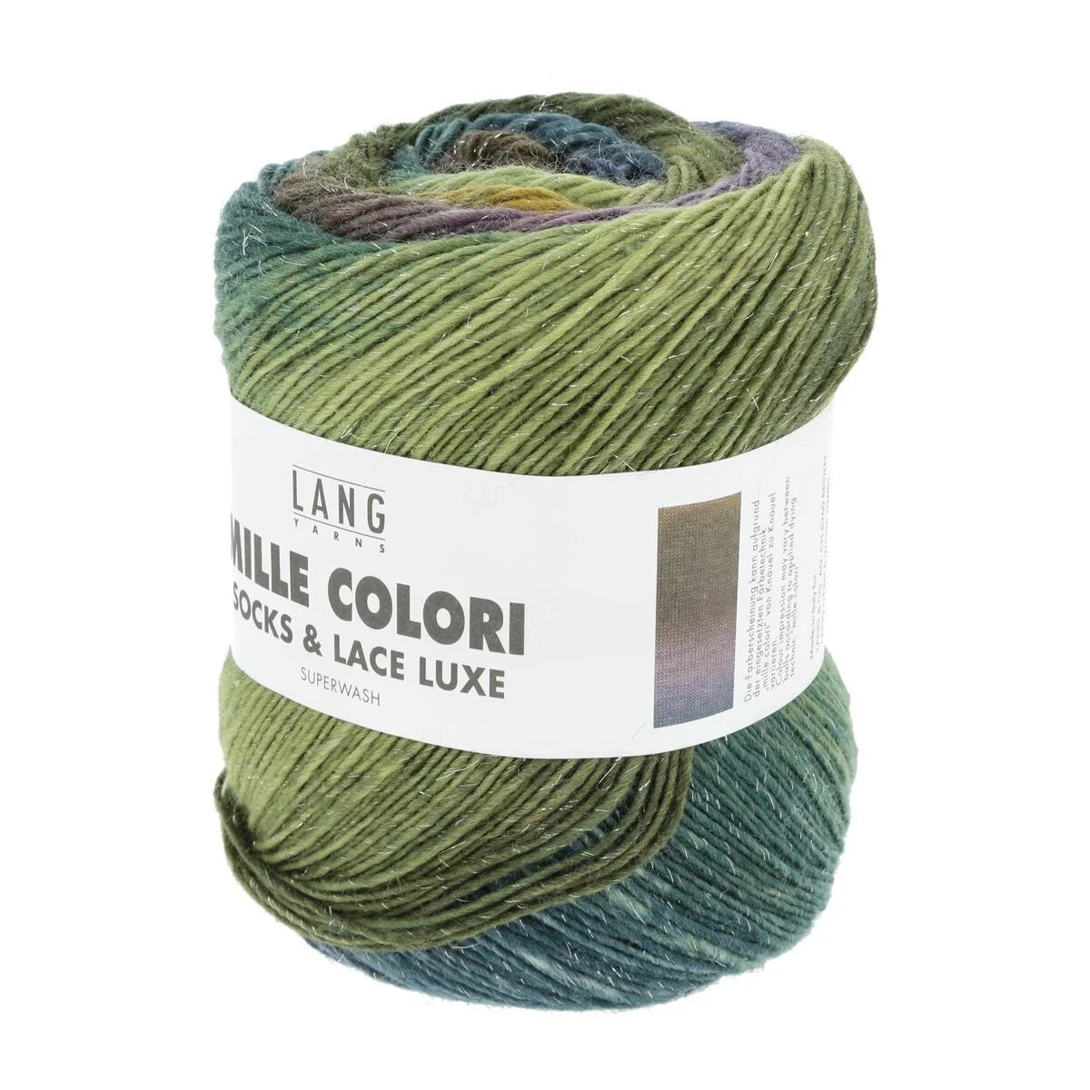 Lang Yarns - Mille Colori Socks & Lace Luxe 0209 olive lila petrol