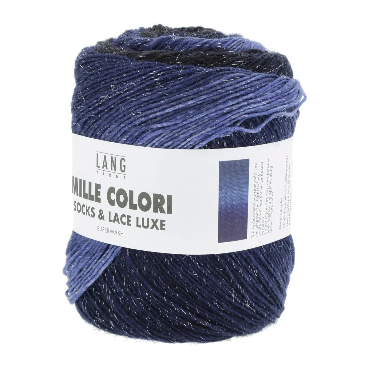 Lang Yarns - Mille Colori Socks & Lace Luxe 0215 navy blau petrol