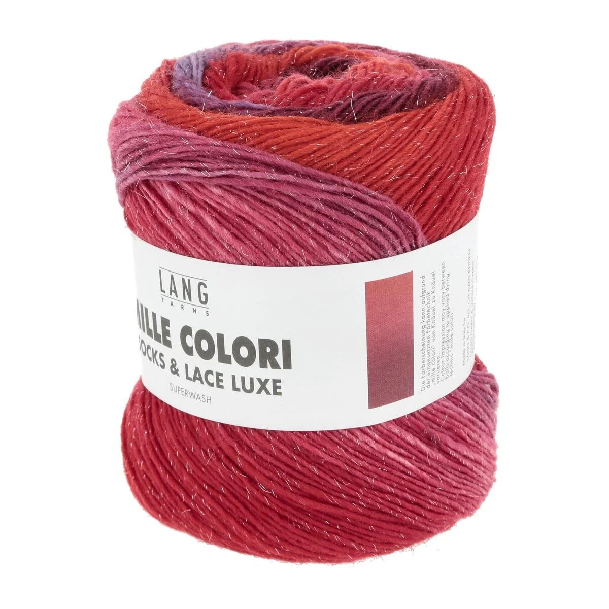 Lang Yarns - Mille Colori Socks & Lace Luxe 0217 rot dunkelrot flieder