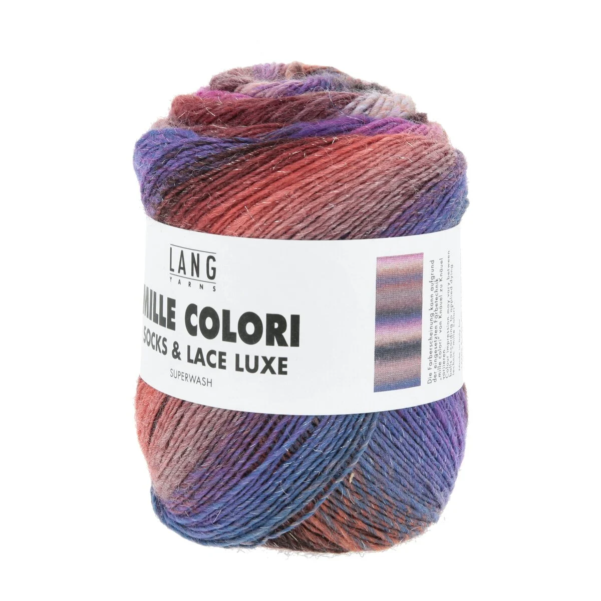 Lang Yarns - Mille Colori Socks & Lace Luxe 0219 braun rot violett