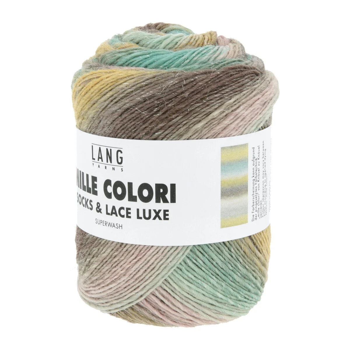 Lang Yarns - Mille Colori Socks & Lace Luxe 0222 mint ocker olive