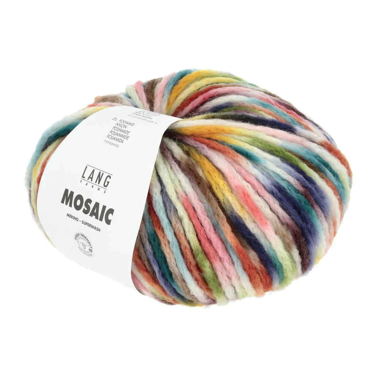 Lang Yarns - Mosaic 0003 petrol violett rosa braun