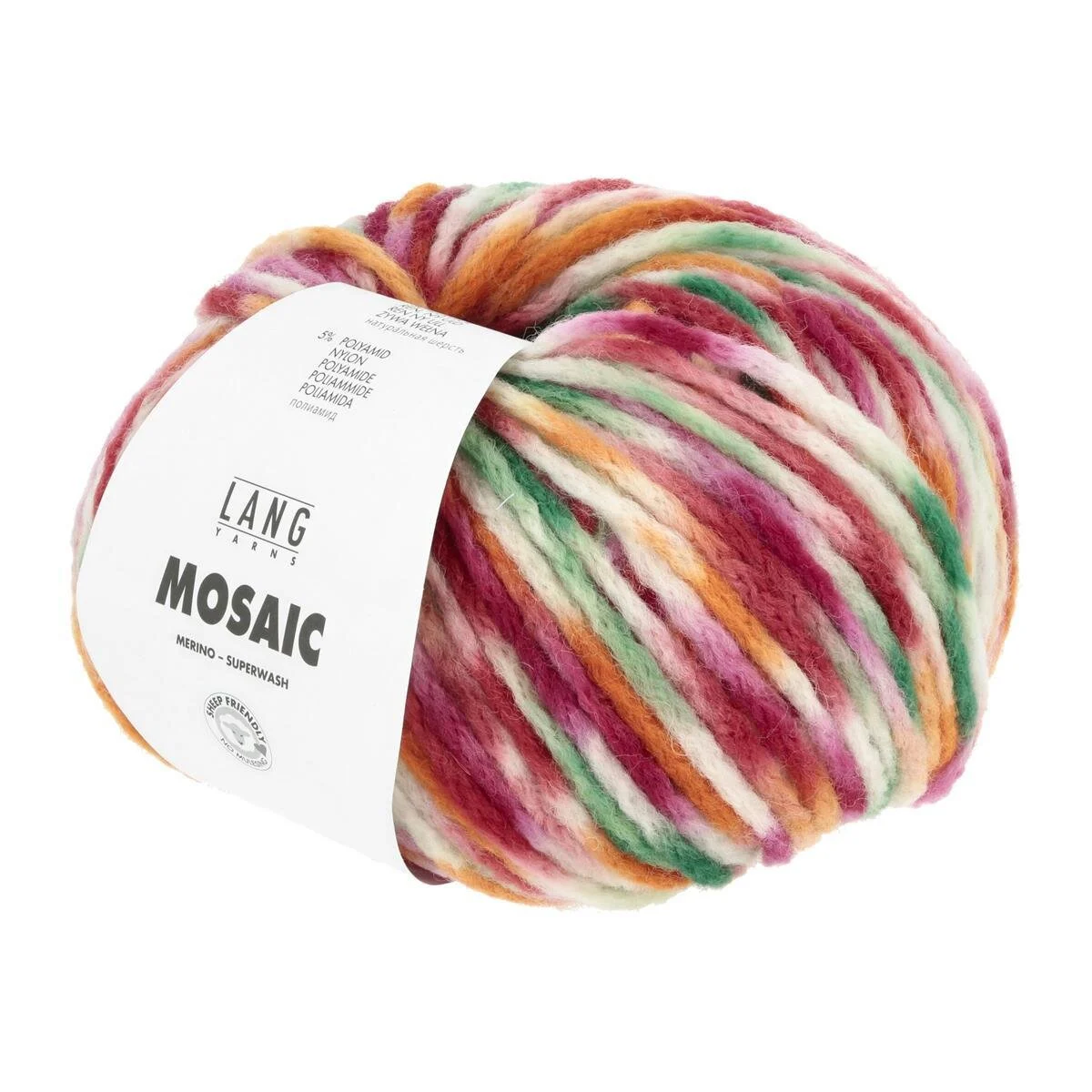 Lang Yarns - Mosaic 0006 rot pink orange grün