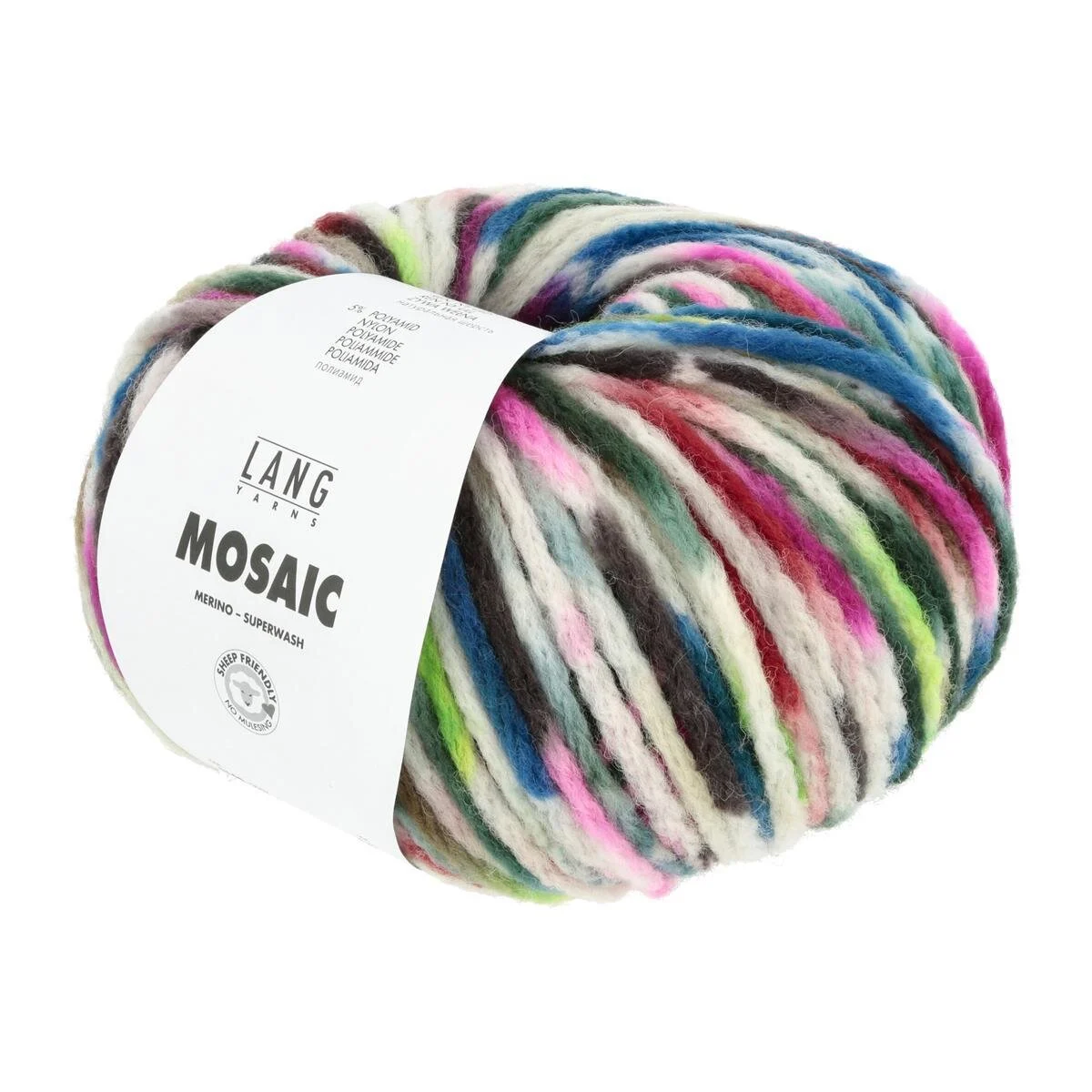 Lang Yarns - Mosaic 0007 blau grün pink braun