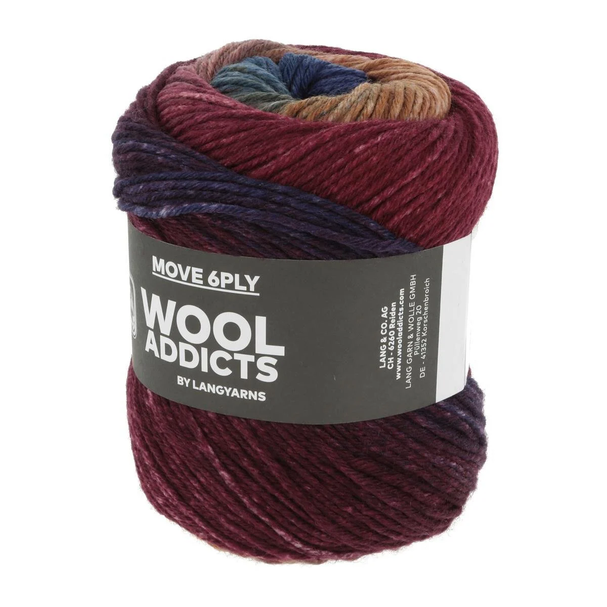 Lang Yarns - Move 6-fach 0001 wine cognac blue