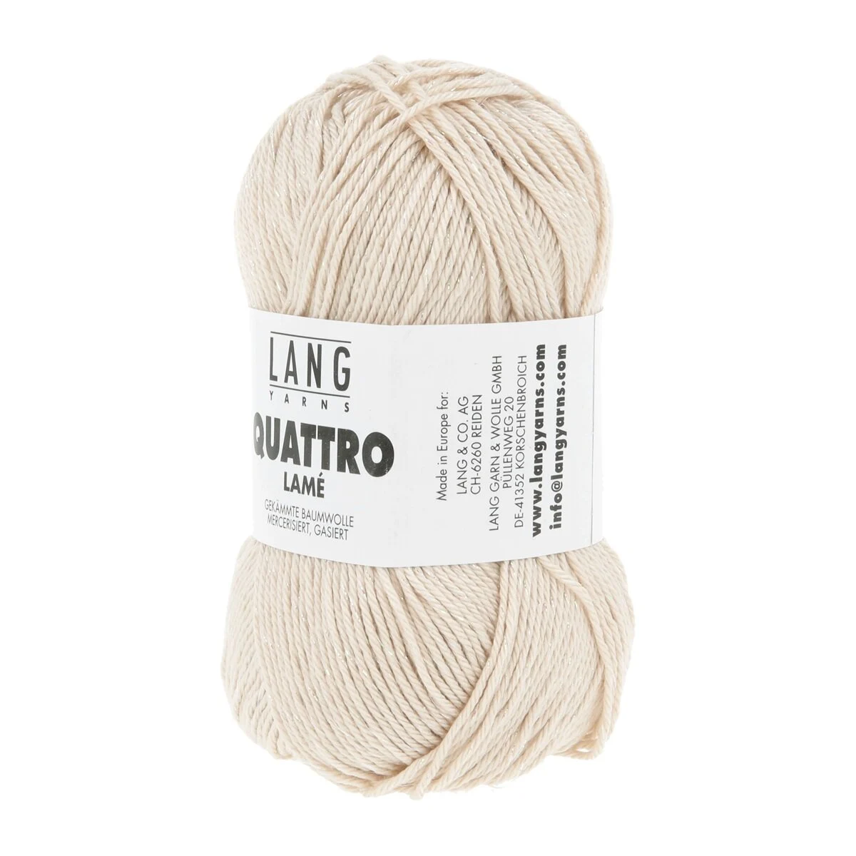 Lang Yarns - Quattro Lamé 0002 creme