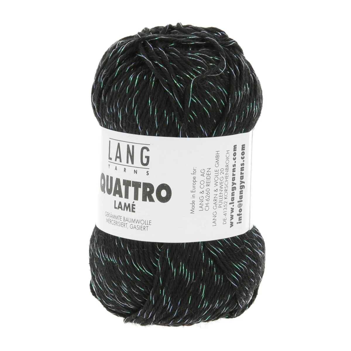Lang Yarns - Quattro Lamé 0004 schwarz