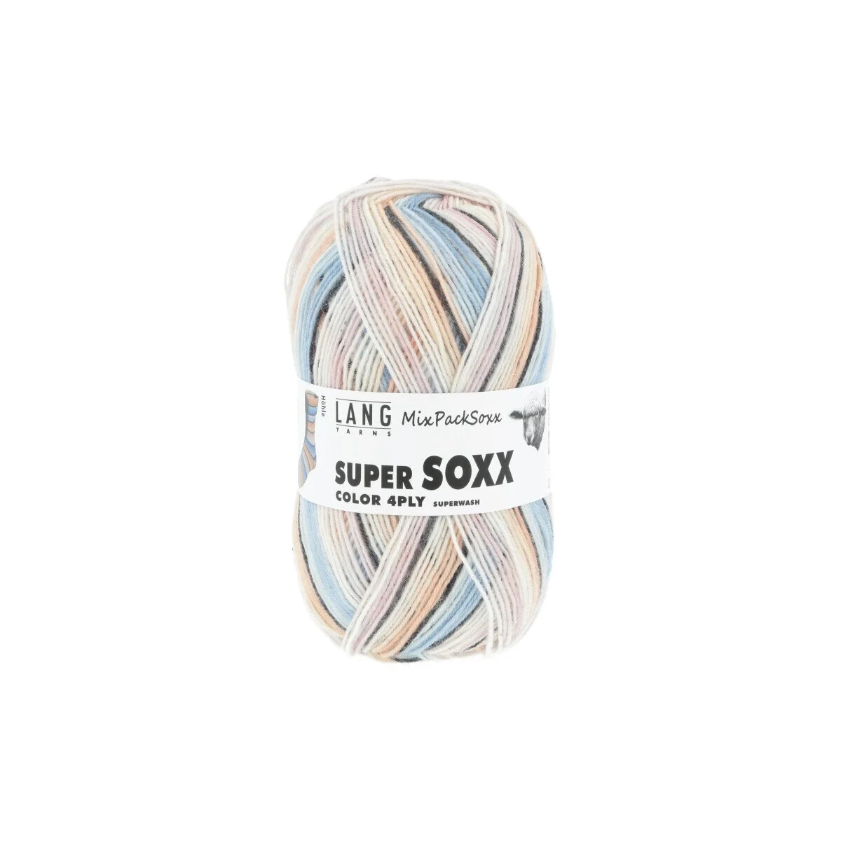 Lang Yarns - Super Soxx Color 4-fach 0310 blau rot orange