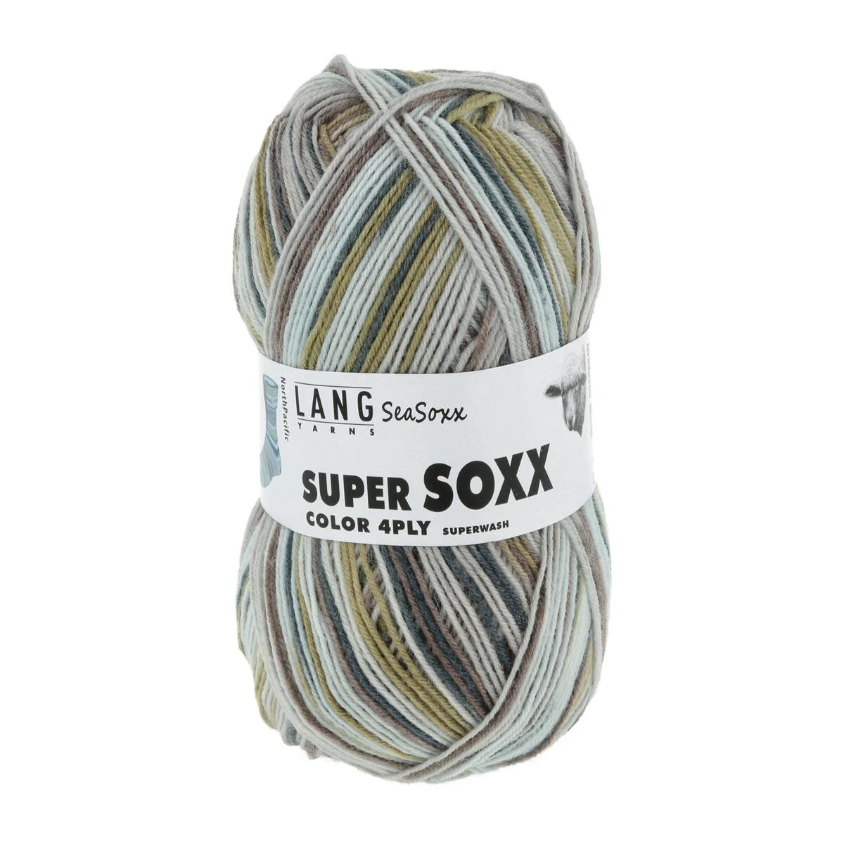 Lang Yarns - Super Soxx Color 4-fach 0416 beige grau natur