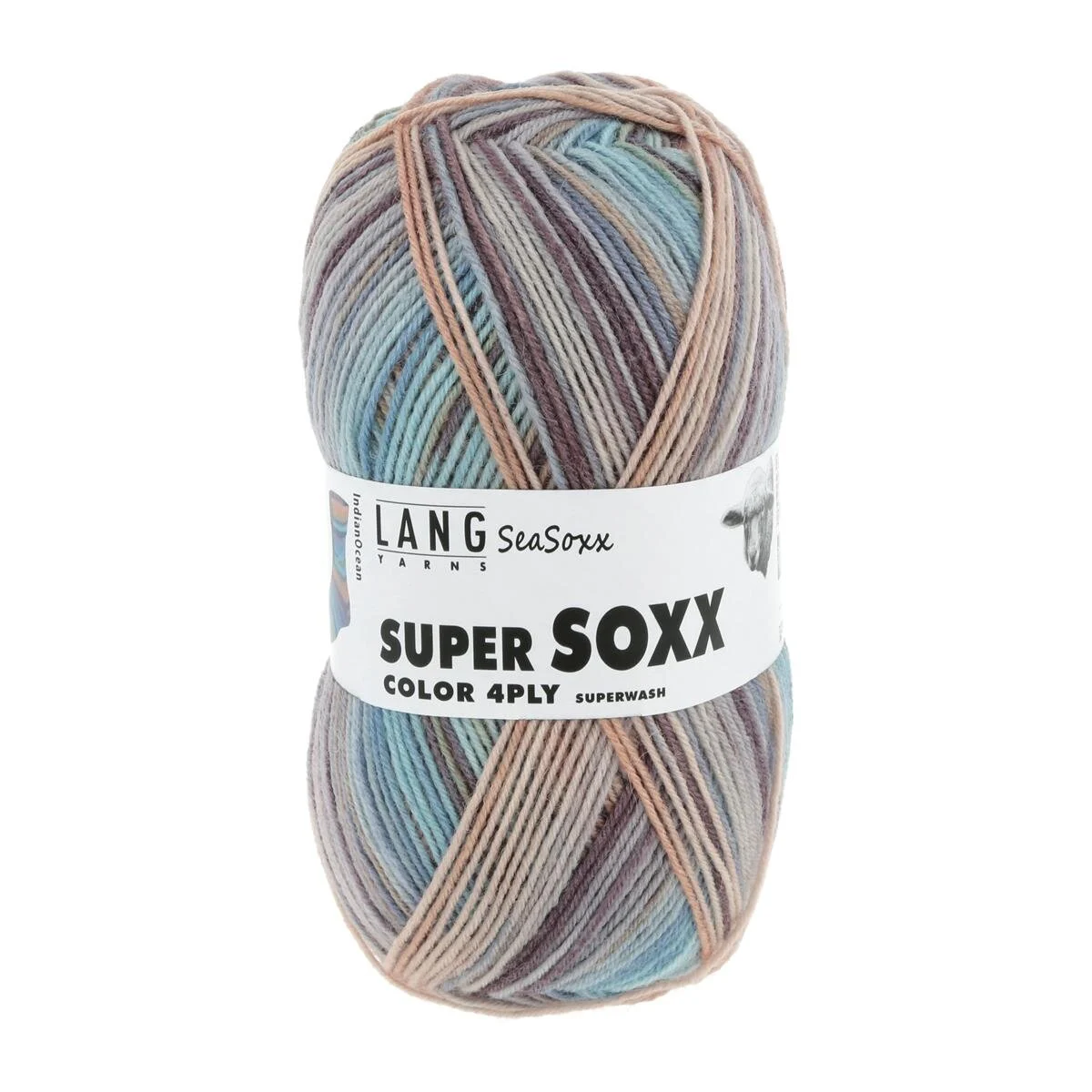 Lang Yarns - Super Soxx Color 4-fach 0418 türkis blau violett