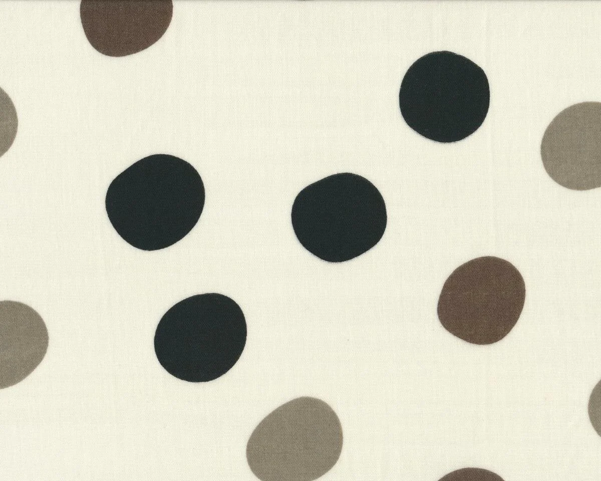 Leichtes Doppelgewebe, Double Gauze Organic Cotton POP DOTS, Punkte, wollweiß-schlammbraun