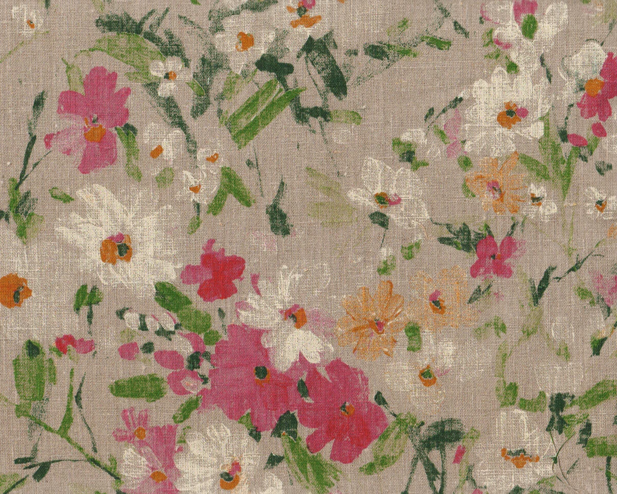 Leinen-Dekostoff FAUSTINE, Blumen