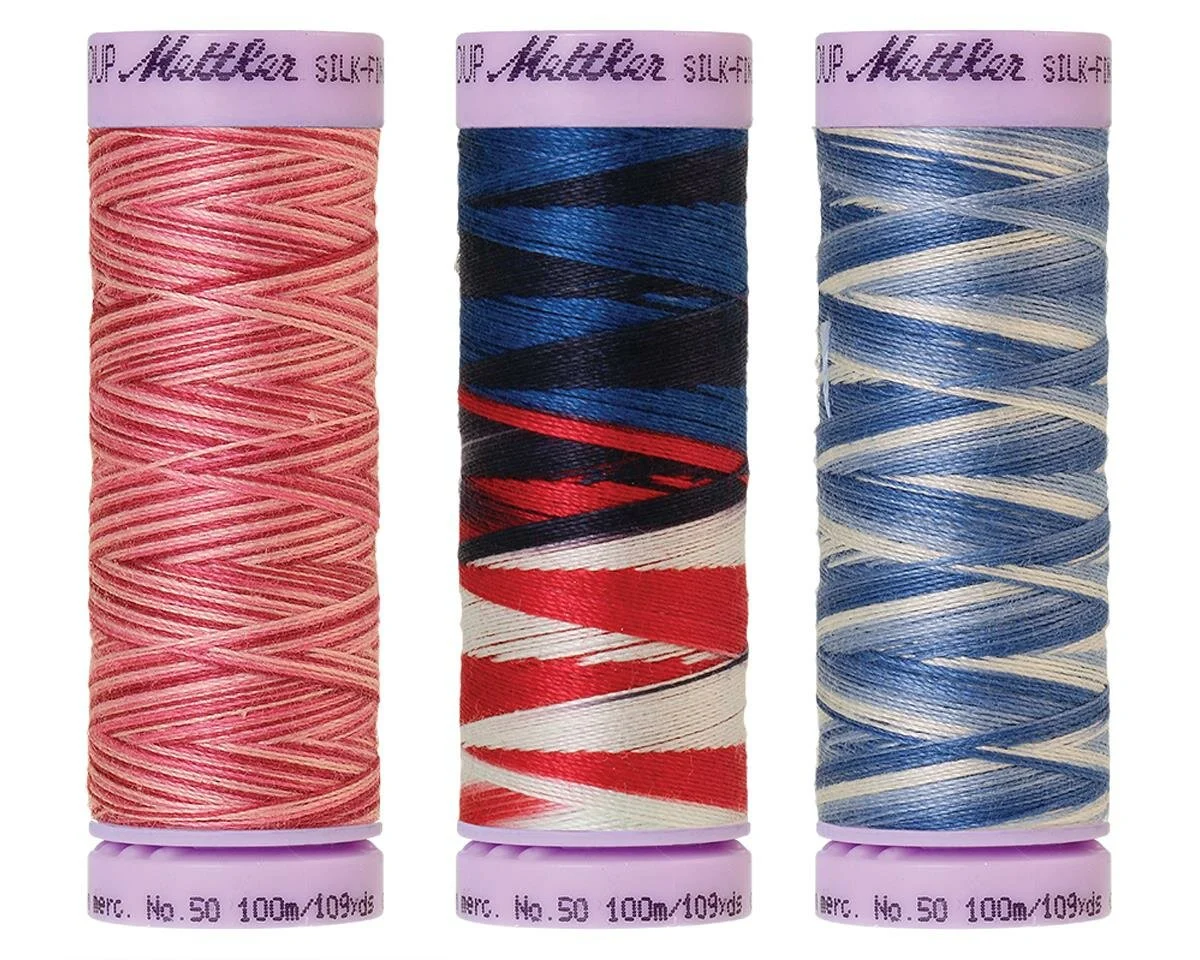 Maschinenstickgarn SILK FINISH COTTON No.50, multicolor, 100 m, Mettler