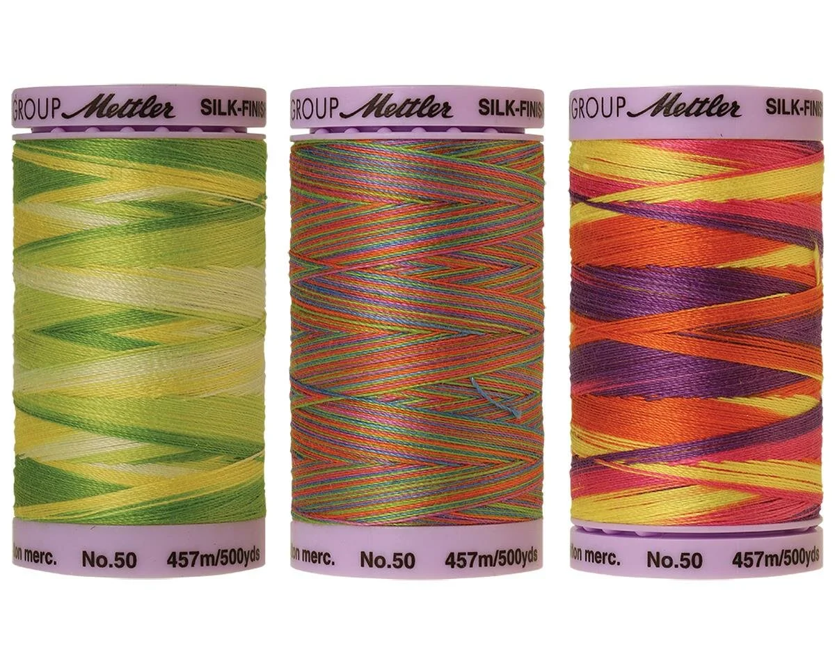 Maschinenstickgarn SILK FINISH COTTON No.50, multicolor, 457 m, Mettler