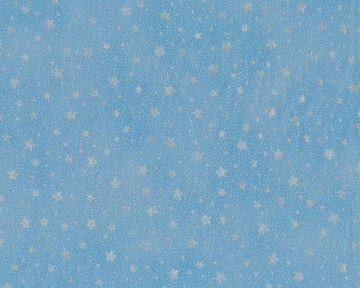 Metallic-Patchworkstoff HOLIDAY FLOURISH, Sterne, hellblau-silber, Robert Kaufman