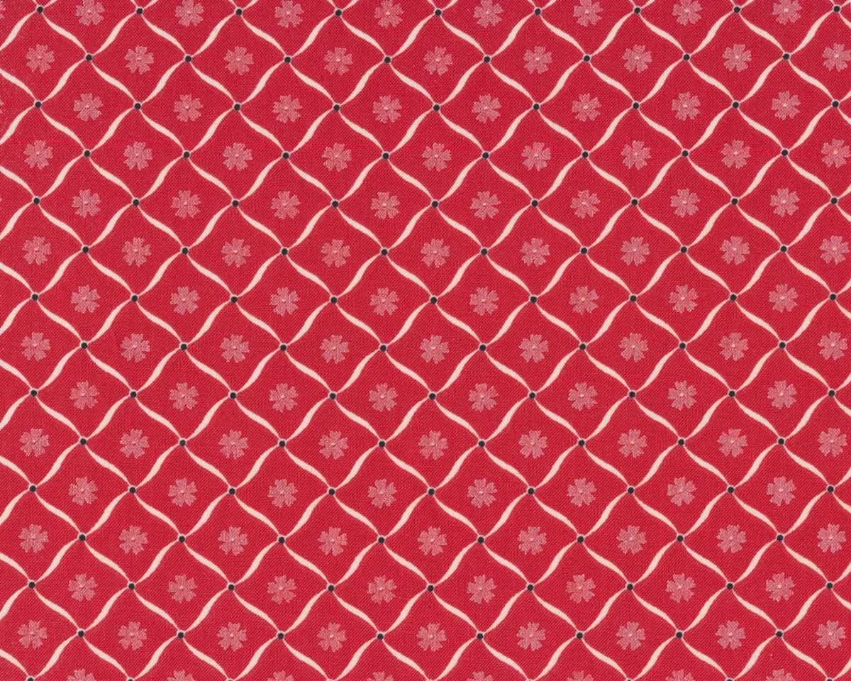 Metallic-Patchworkstoff JUBILEE, Blumenraster, rot