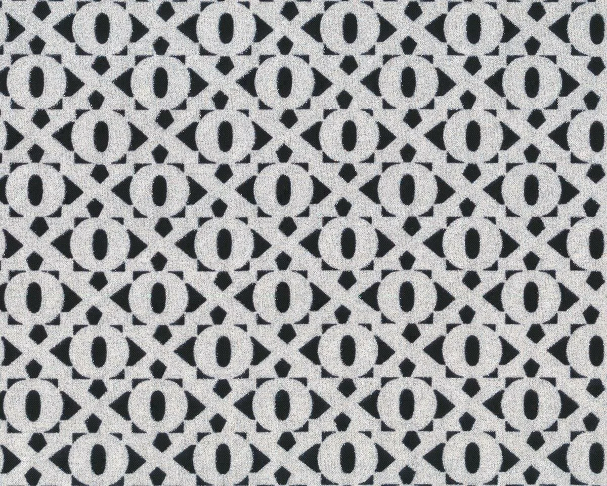 Metallic-Patchworkstoff LOVE IS ALL AROUND, Schrift, silber metallic-schwarz