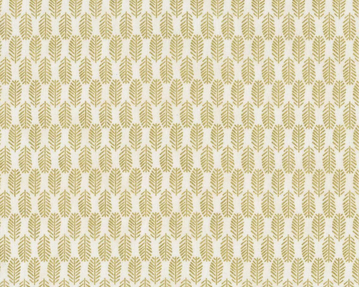 Metallic-Patchworkstoff MAGIC CHRISTMAS, Blätter, weiß-gold metallic