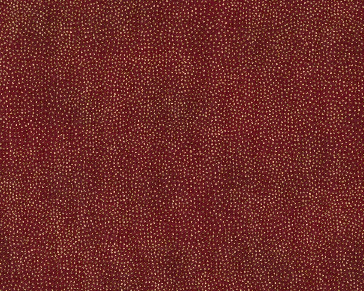 Metallic-Patchworkstoff MAGIC CHRISTMAS, Pünktchen, dunkelrot-gold metallic