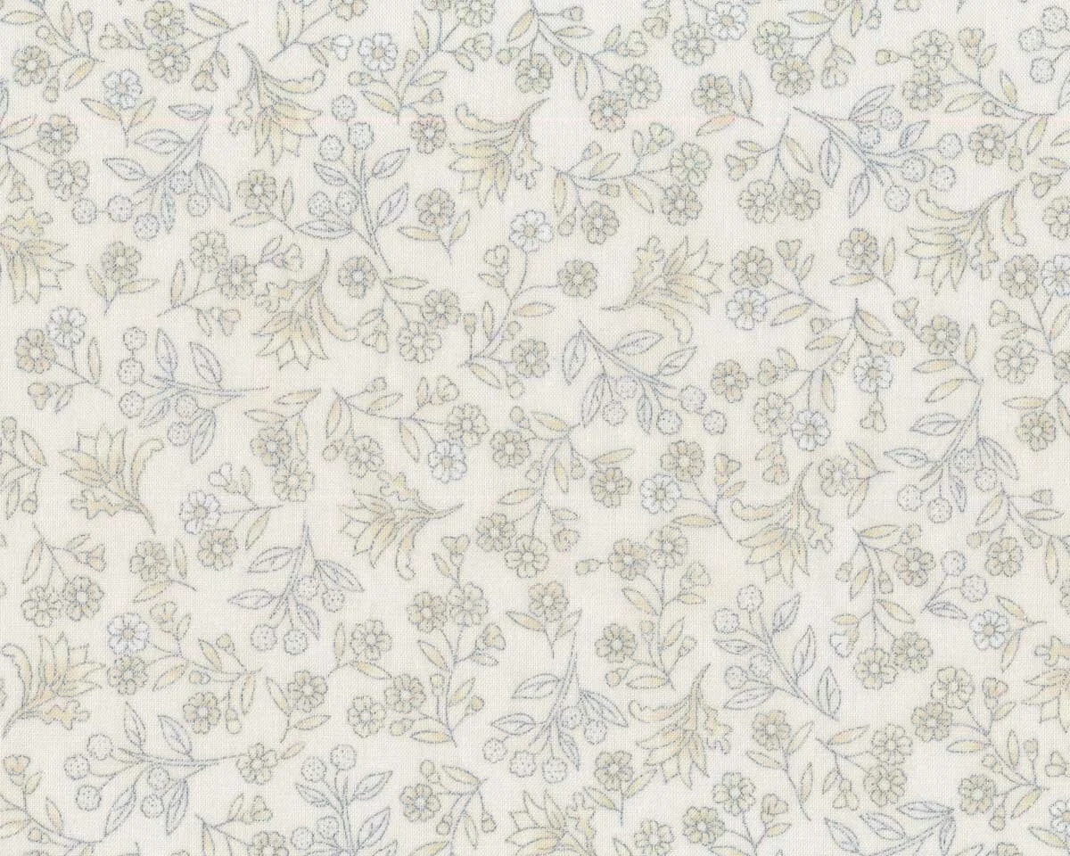 Metallic-Patchworkstoff MELBA, Blüten-Zweige, creme, Leesa Chandler