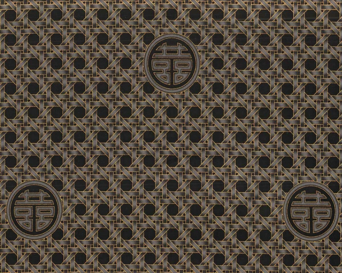 Metallic-Patchworkstoff SUMMER PALACE, Flechtmuster, anthrazit, Leesa Chandler