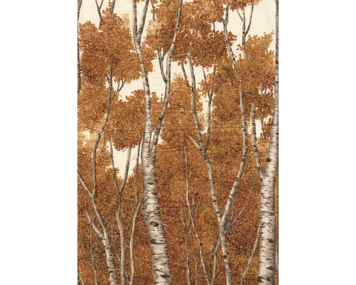 Metallic-Patchworkstoff WILDWOOD GRACE, Birken, goldbraun-gold, Robert Kaufman