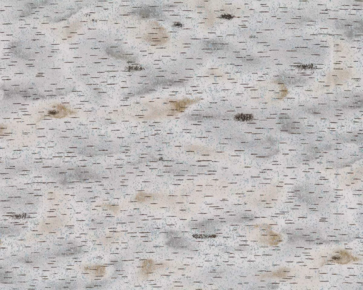 Metallic-Patchworkstoff WILDWOOD GRACE, Strichel, natur-silber, Robert Kaufman