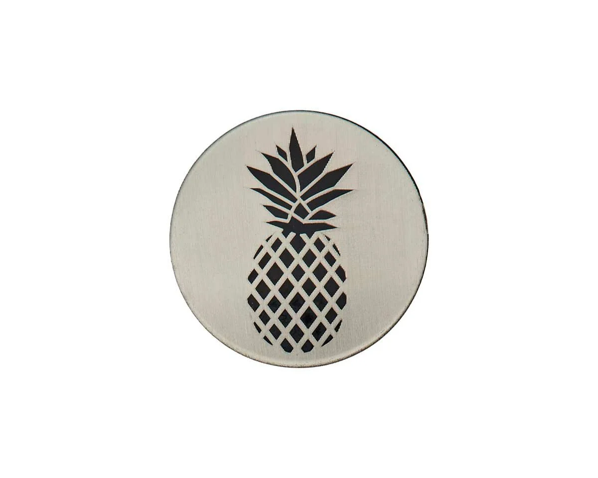 Metallknopf ANANAS, silber-schwarz, Union Knopf