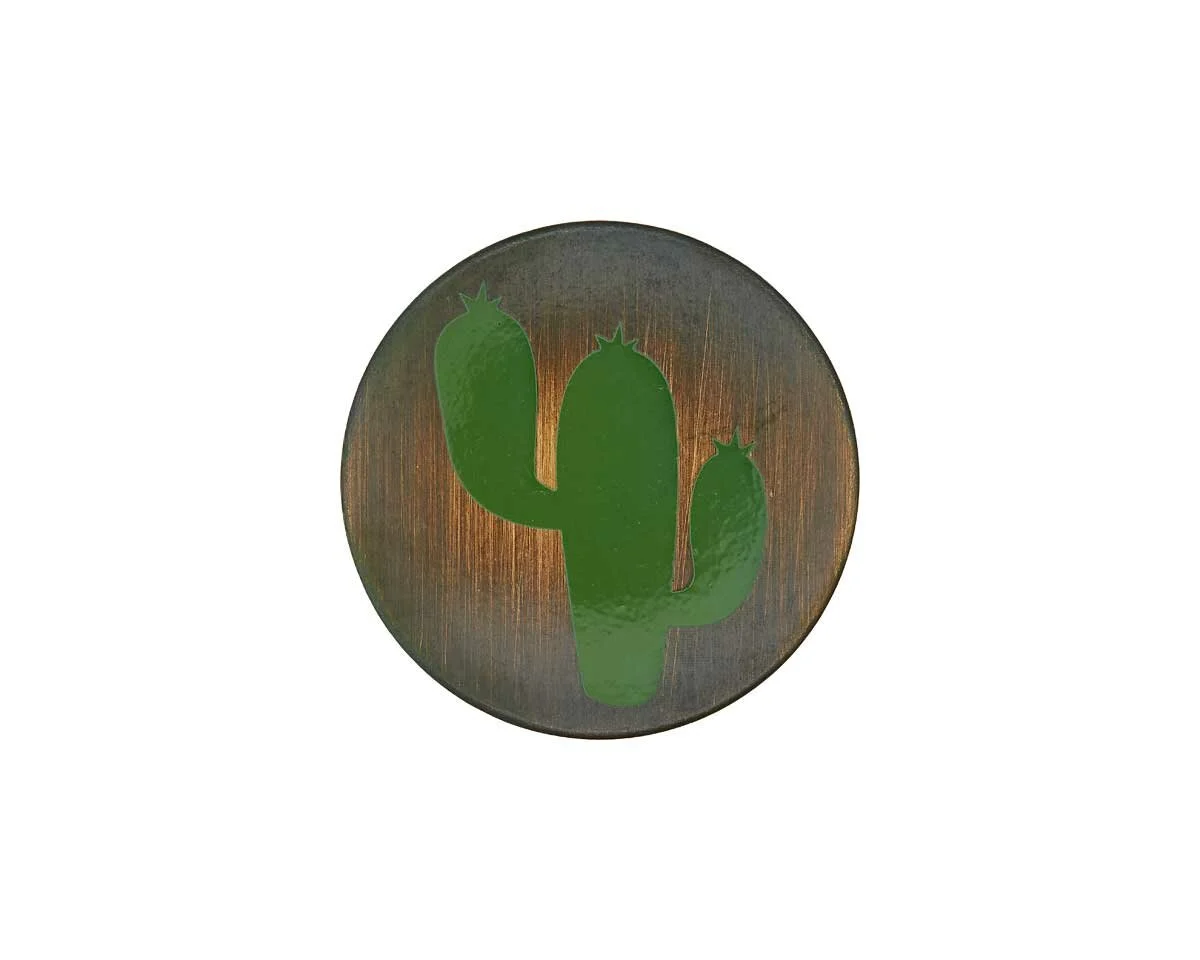 Metallknopf KAKTUS, altgold-grün, Union Knopf