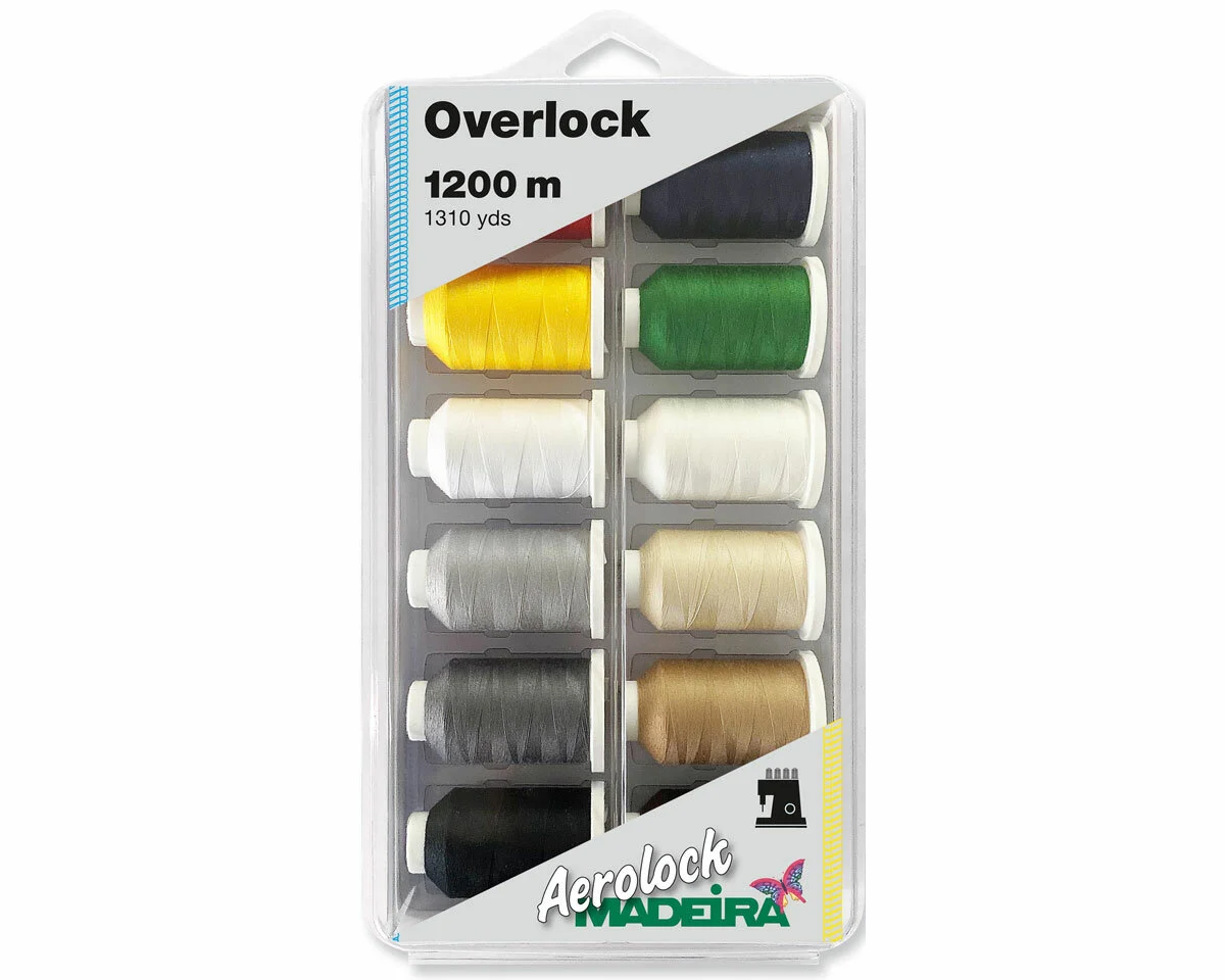 Miniking-Box Overlockgarn AEROLOCK, 12 x 1200 m, Madeira